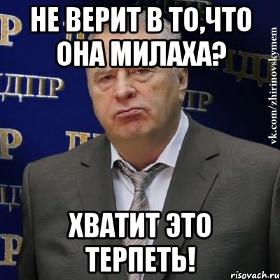 не верит в то,что она милаха? хватит это терпеть!, Мем Хватит это терпеть (Жириновский)