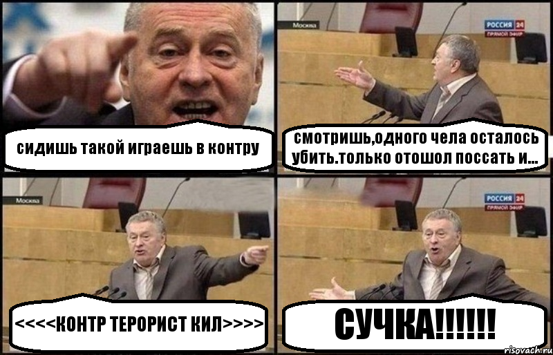 сидишь такой играешь в контру смотришь,одного чела осталось убить.только отошол поссать и... <<<<КОНТР ТЕРОРИСТ КИЛ>>>> СУЧКА!!!, Комикс Жириновский