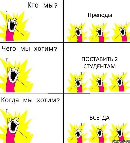 Преподы Поставить 2 студентам Всегда, Комикс Что мы хотим