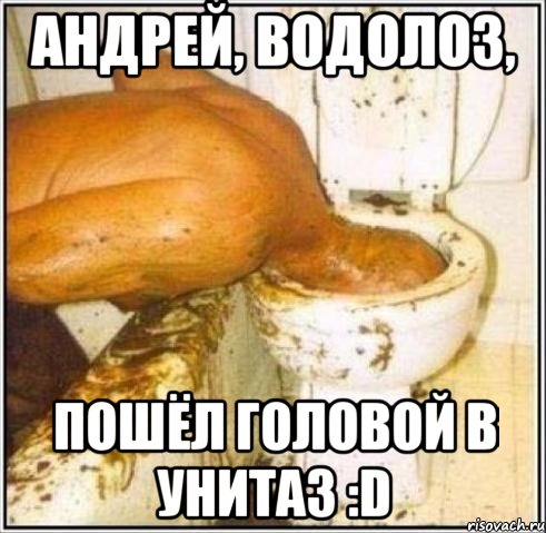 андрей, водолоз, пошёл головой в унитаз :d