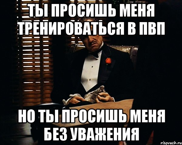 ты просишь меня тренироваться в пвп но ты просишь меня без уважения, Мем Дон Вито Корлеоне