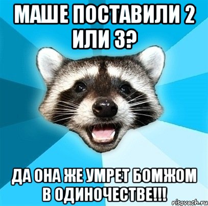 маше поставили 2 или 3? да она же умрет бомжом в одиночестве!!!, Мем Енот-Каламбурист