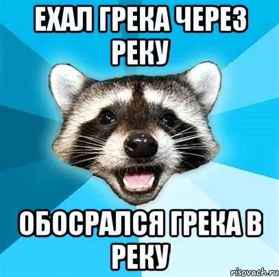 ехал грека через реку обосрался грека в реку, Мем Енот-Каламбурист