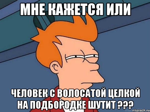 мне кажется или человек с волосатой целкой на подбородке шутит ???, Мем  Фрай (мне кажется или)