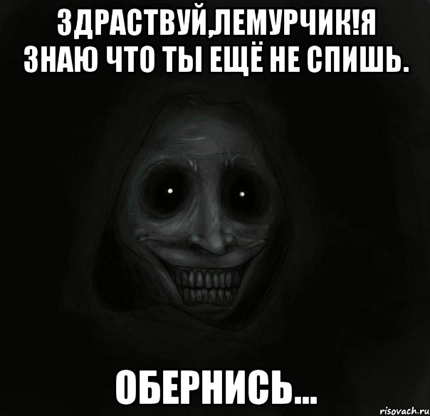 здраствуй,лемурчик!я знаю что ты ещё не спишь. обернись..., Мем Ночной гость