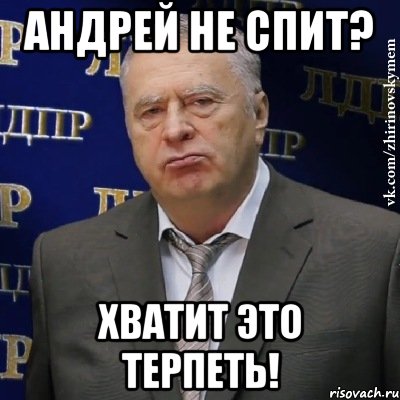 андрей не спит? хватит это терпеть!, Мем Хватит это терпеть (Жириновский)