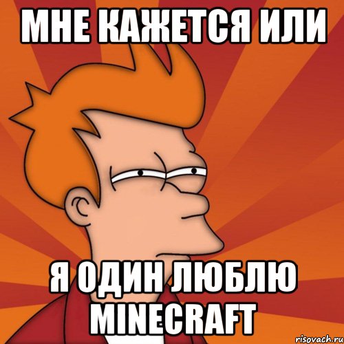 мне кажется или я один люблю minecraft, Мем Мне кажется или (Фрай Футурама)