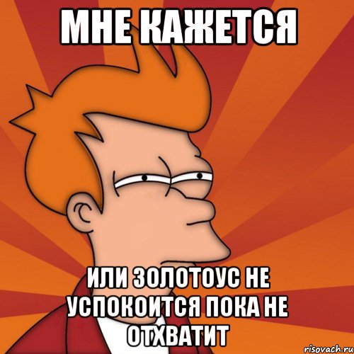 мне кажется или золотоус не успокоится пока не отхватит, Мем Мне кажется или (Фрай Футурама)