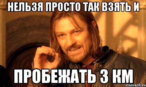 нельзя просто так взять и пробежать 3 км, Мем Нельзя просто так взять и (Боромир мем)