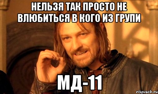 нельзя так просто не влюбиться в кого из групи мд-11, Мем Нельзя просто так взять и (Боромир мем)