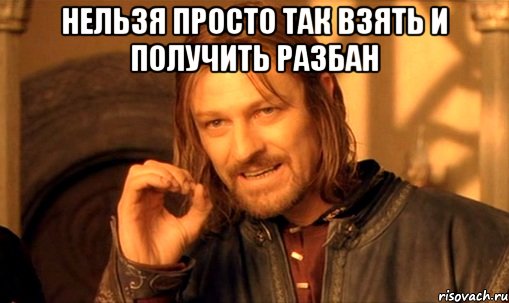 нельзя просто так взять и получить разбан , Мем Нельзя просто так взять и (Боромир мем)