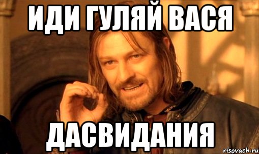 иди гуляй вася дасвидания, Мем Нельзя просто так взять и (Боромир мем)