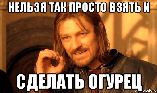 нельзя так просто взять и сделать огурец, Мем Нельзя просто так взять и (Боромир мем)