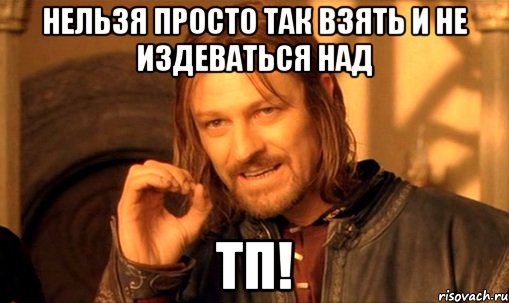 нельзя просто так взять и не издеваться над тп!, Мем Нельзя просто так взять и (Боромир мем)