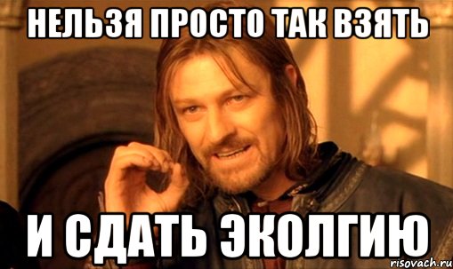 нельзя просто так взять и сдать эколгию, Мем Нельзя просто так взять и (Боромир мем)