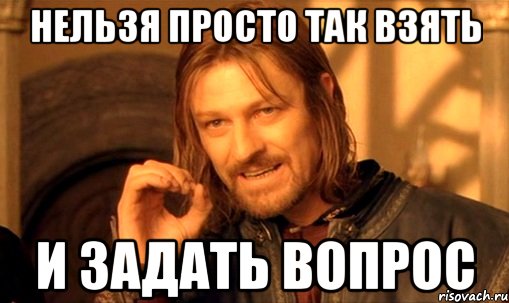 нельзя просто так взять и задать вопрос, Мем Нельзя просто так взять и (Боромир мем)