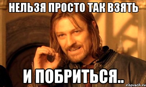 нельзя просто так взять и побриться.., Мем Нельзя просто так взять и (Боромир мем)