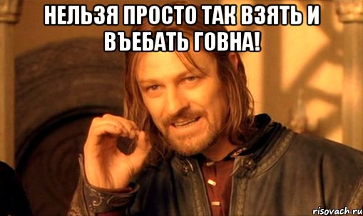 нельзя просто так взять и въебать говна! , Мем Нельзя просто так взять и (Боромир мем)