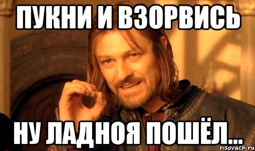 пукни и взорвись ну ладноя пошёл..., Мем Нельзя просто так взять и (Боромир мем)