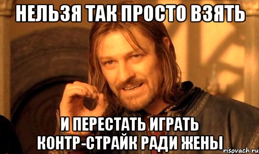 нельзя так просто взять и перестать играть контр-страйк ради жены, Мем Нельзя просто так взять и (Боромир мем)