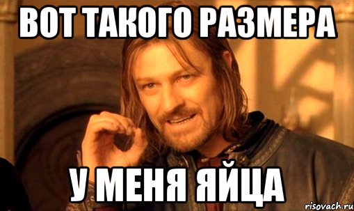 вот такого размера у меня яйца, Мем Нельзя просто так взять и (Боромир мем)