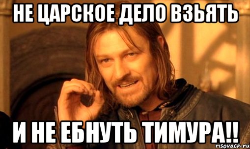 не царское дело взьять и не ебнуть тимура!!, Мем Нельзя просто так взять и (Боромир мем)