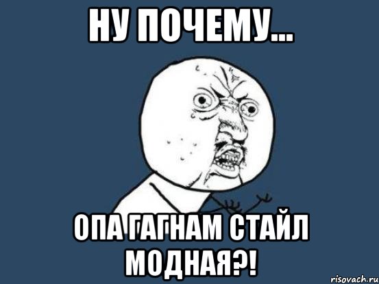 ну почему... опа гагнам стайл модная?!, Мем Ну почему