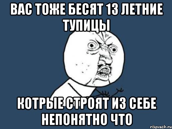 вас тоже бесят 13 летние тупицы котрые строят из себе непонятно что, Мем Ну почему