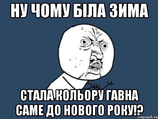 ну чому біла зима стала кольору гавна саме до нового року!?, Мем Ну почему