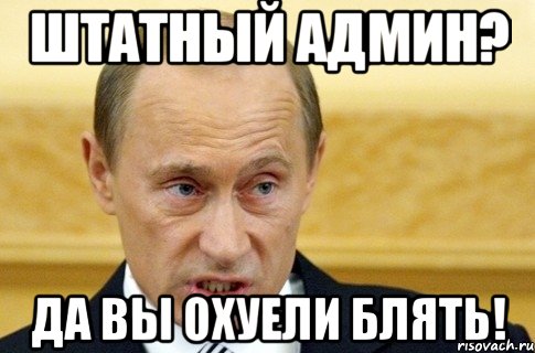 штатный админ? да вы охуели блять!, Мем путин