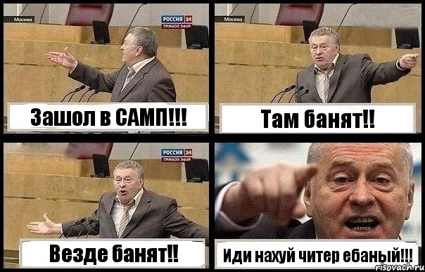 Зашол в САМП!!! Там банят!! Везде банят!! Иди нахуй читер ебаный!!!, Комикс с Жириновским