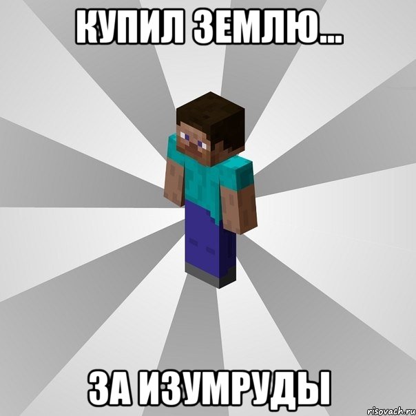 купил землю... за изумруды, Мем Типичный игрок Minecraft