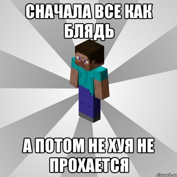 сначала все как блядь а потом не хуя не прохается, Мем Типичный игрок Minecraft