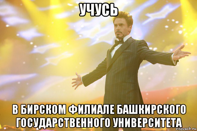 учусь в бирском филиале башкирского государственного университета, Мем Тони Старк (Роберт Дауни младший)