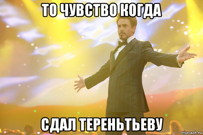 то чувство когда сдал тереньтьеву, Мем Тони Старк (Роберт Дауни младший)