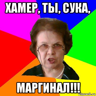 хамер, ты, сука, маргинал!!!, Мем Типичная училка