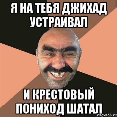 я на тебя джихад устраивал и крестовый пониход шатал, Мем Я твой дом труба шатал