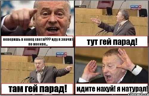 неверишь в конец света??? иду я значит по москве... тут гей парад! там гей парад! идите нахуй! я натурал!