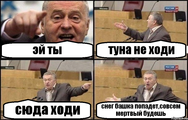 эй ты туна не ходи сюда ходи снег башка попадет,совсем мертвый будешь, Комикс Жириновский