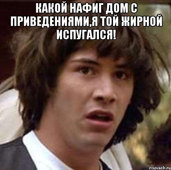 какой нафиг дом с приведениями,я той жирной испугался! , Мем А что если (Киану Ривз)