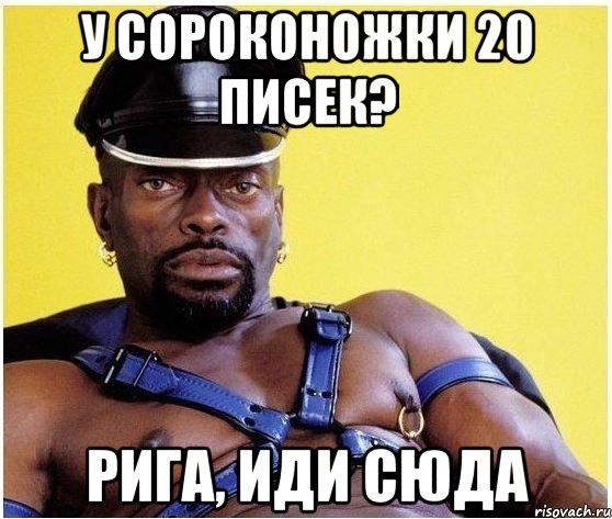 у сороконожки 20 писек? рига, иди сюда