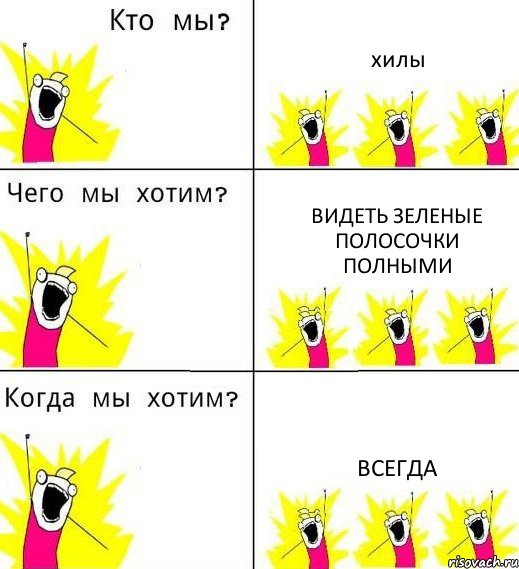 хилы видеть зеленые полосочки полными всегда, Комикс Что мы хотим