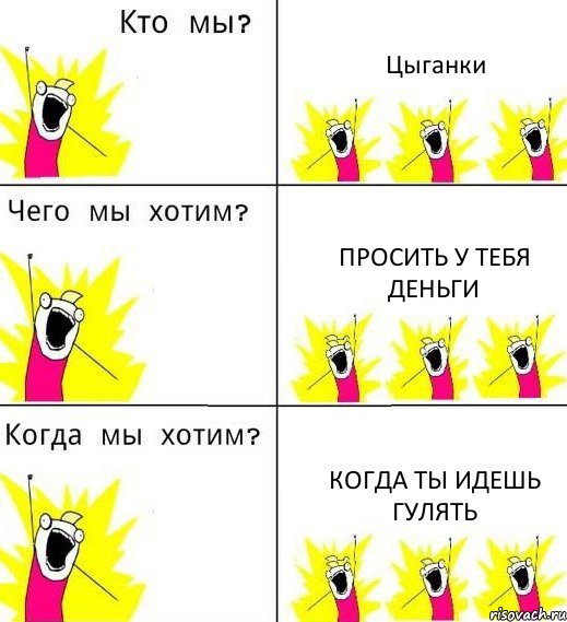 Цыганки Просить у тебя деньги Когда ты идешь гулять, Комикс Что мы хотим