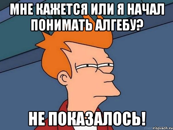 мне кажется или я начал понимать алгебу? не показалось!, Мем  Фрай (мне кажется или)