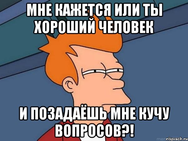 мне кажется или ты хороший человек и позадаёшь мне кучу вопросов?!, Мем  Фрай (мне кажется или)