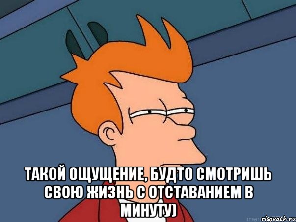  такой ощущение, будто смотришь свою жизнь с отставанием в минуту), Мем  Фрай (мне кажется или)