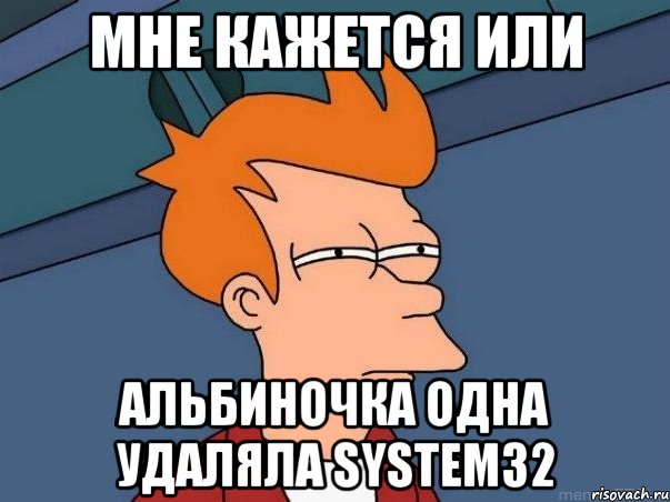 мне кажется или альбиночка одна удаляла system32, Мем  Фрай (мне кажется или)