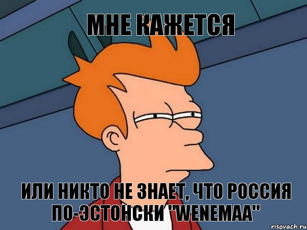 МНЕ КАЖЕТСЯ ИЛИ НИКТО НЕ ЗНАЕТ, ЧТО РОССИЯ ПО-ЭСТОНСКИ "WENEMAA", Мем  Фрай (мне кажется или)