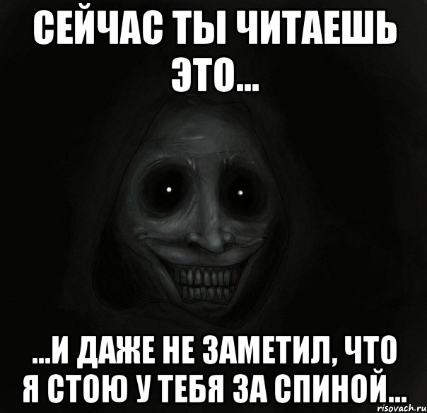 сейчас ты читаешь это... ...и даже не заметил, что я стою у тебя за спиной..., Мем Ночной гость