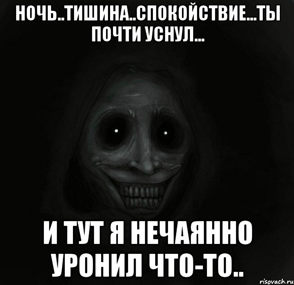 ночь..тишина..спокойствие...ты почти уснул... и тут я нечаянно уронил что-то..